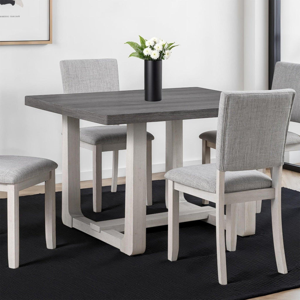 Transitional Dining Set with Upholstered Chairs for Dining Room.
