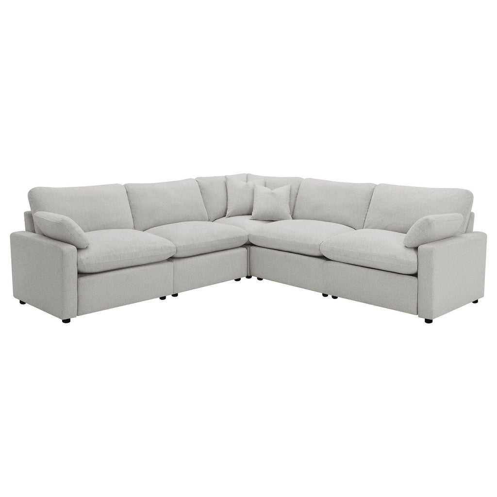 Hollander Grey 5-Piece Modular Power Reclining Sectional.
