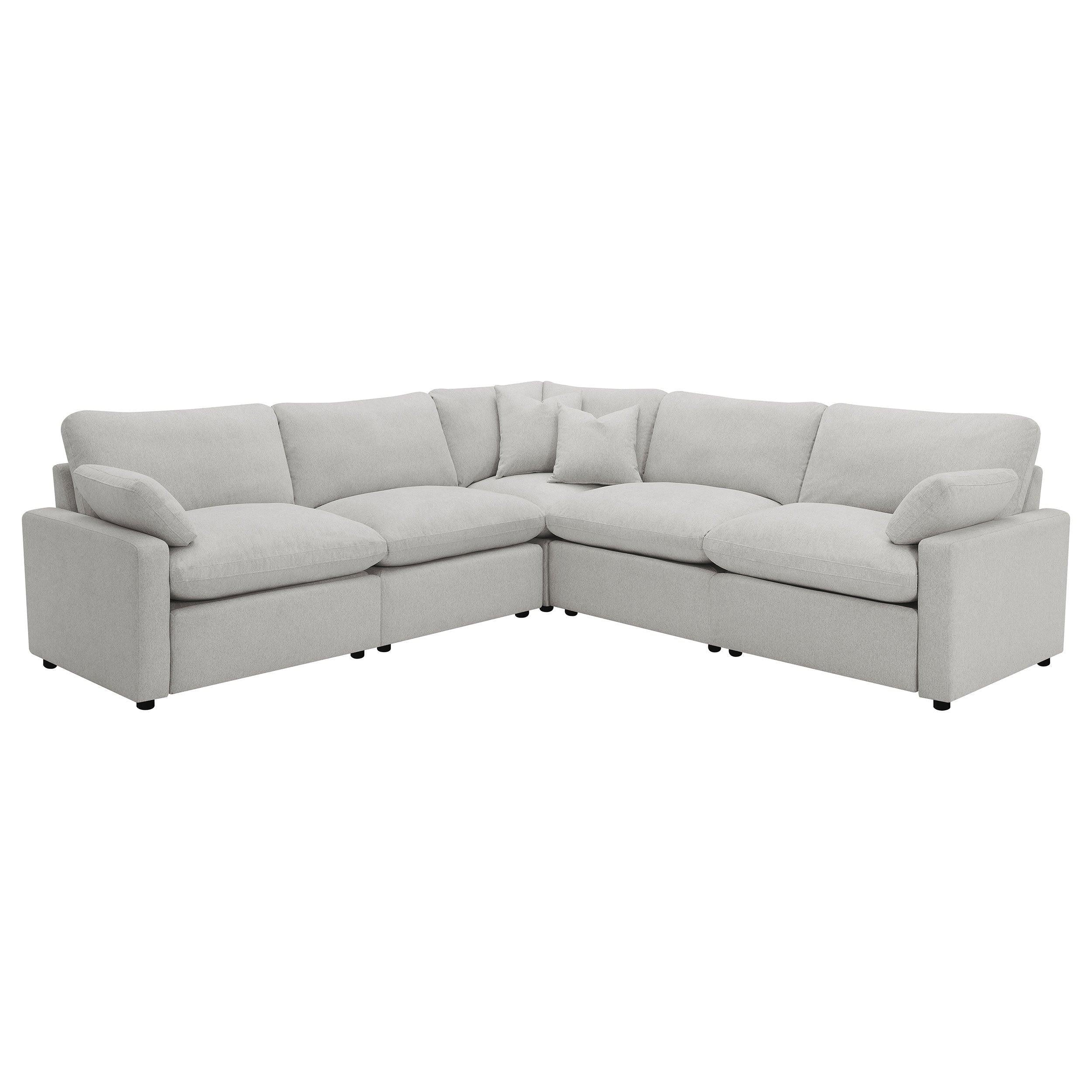 Hollander Grey 5-Piece Modular Power Reclining Sectional.