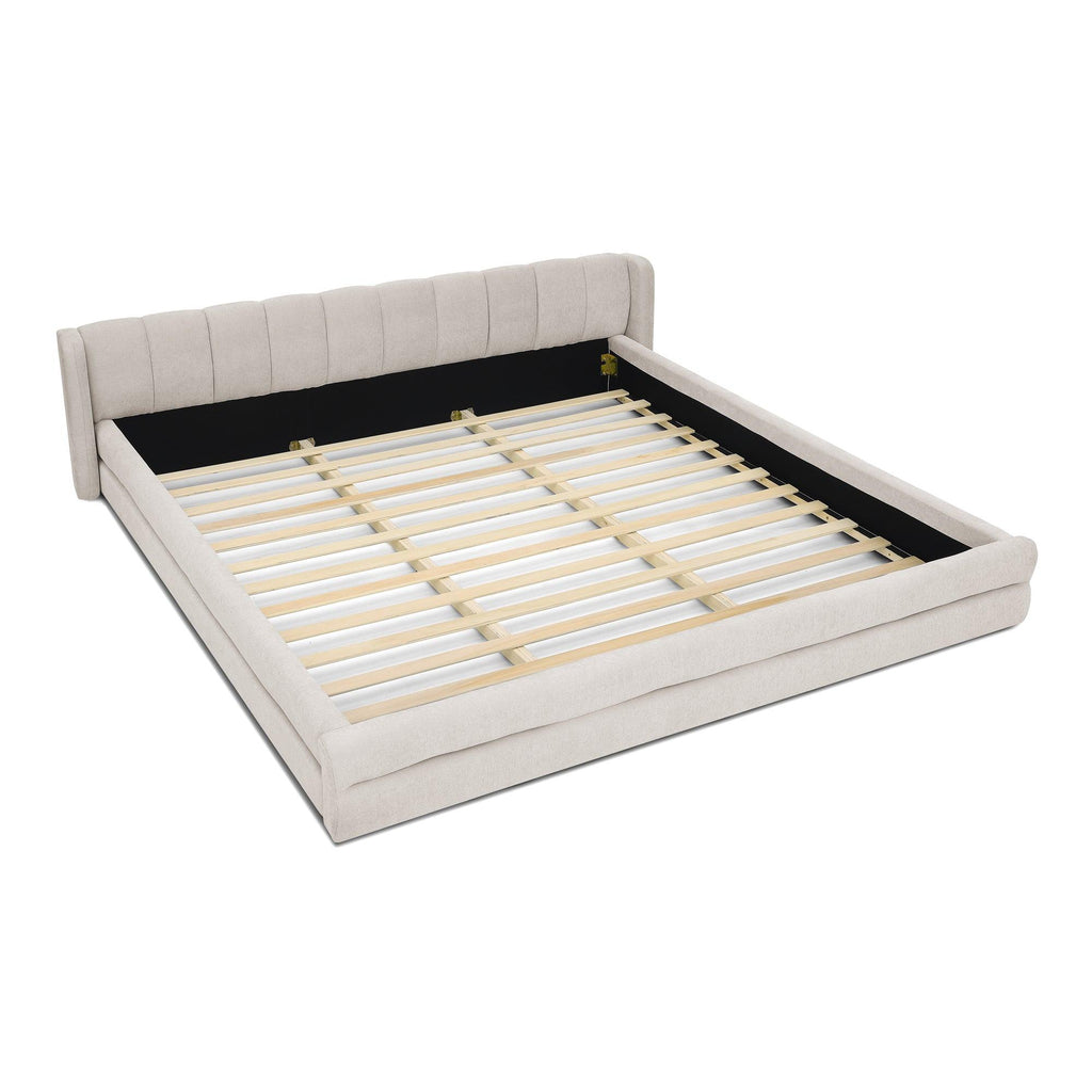 King Size Upholstered Bed Frame with Chenille Fabric.