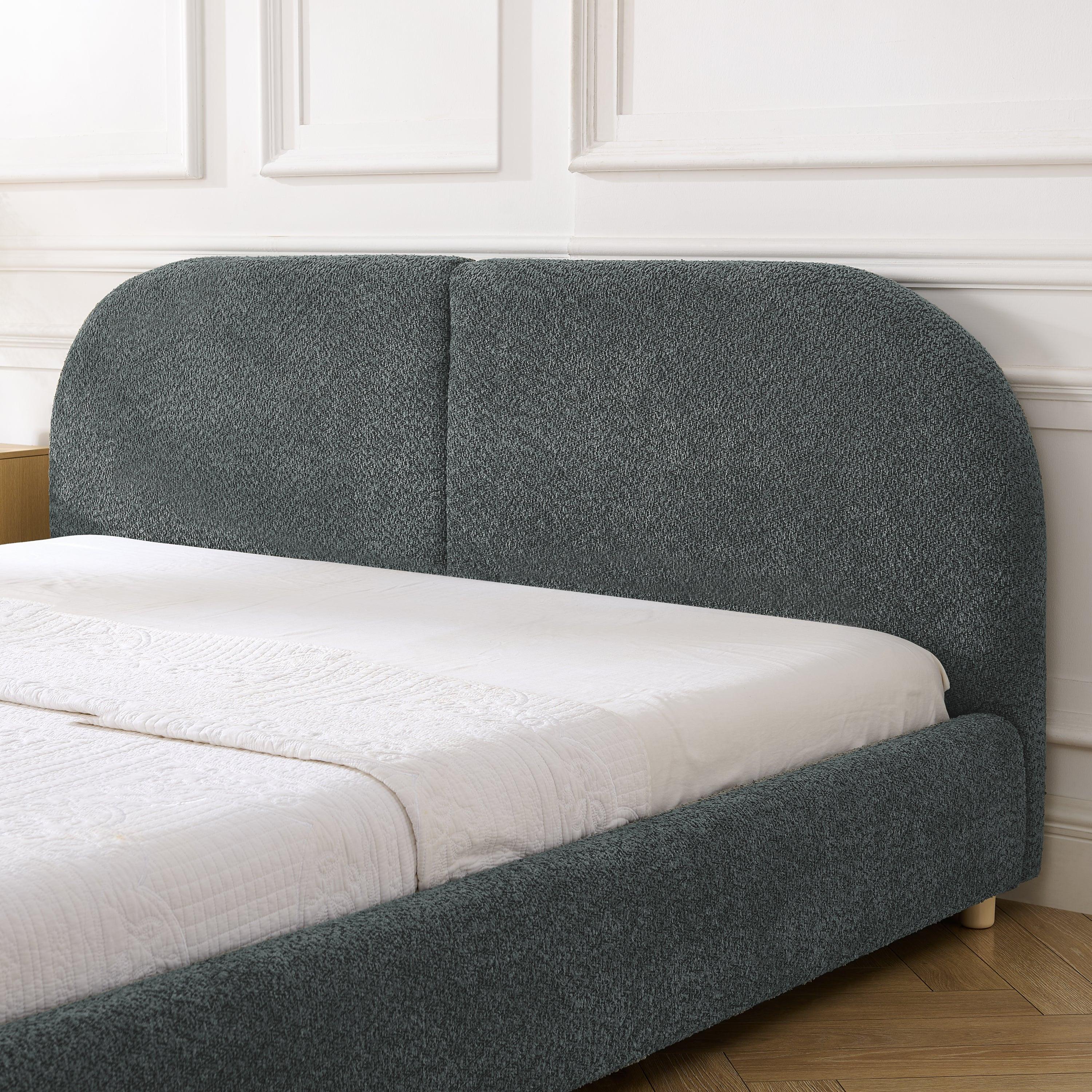 Queen Size Upholstered Bed Frame - Modern Minimalist Design.