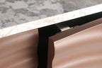Modern Luxury Sideboard Cabinet with Unique 3D Wave Texture.
