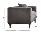 Sidonia Gray Velvet Chair with Pillow.