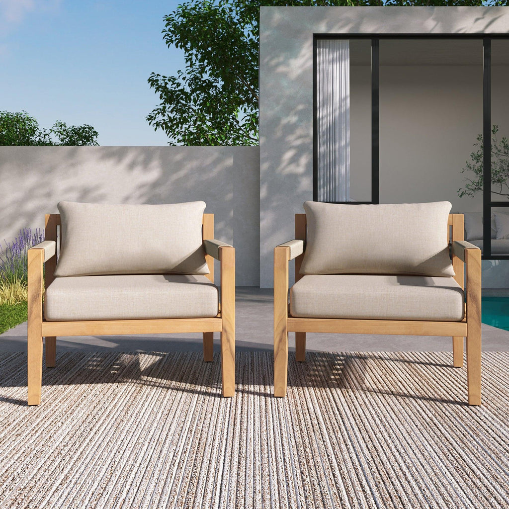 Acacia Wood Outdoor Leisure Chair - Comfortable Patio Seating.