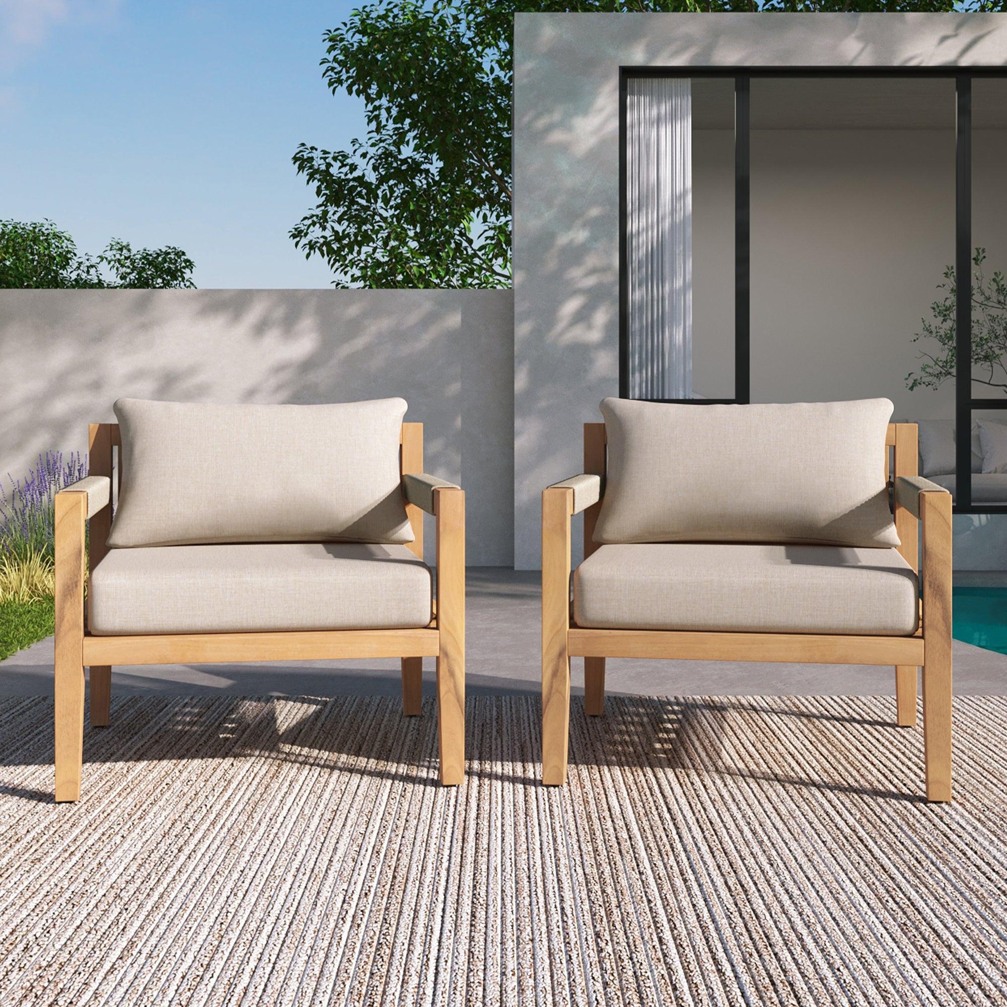 Acacia Wood Outdoor Leisure Chair - Comfortable Patio Seating.