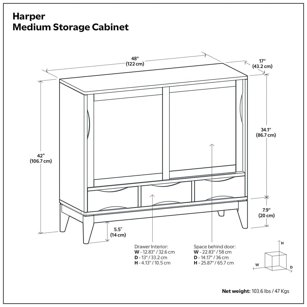 Harper Medium Storage Cabinet for Organized Spaces.