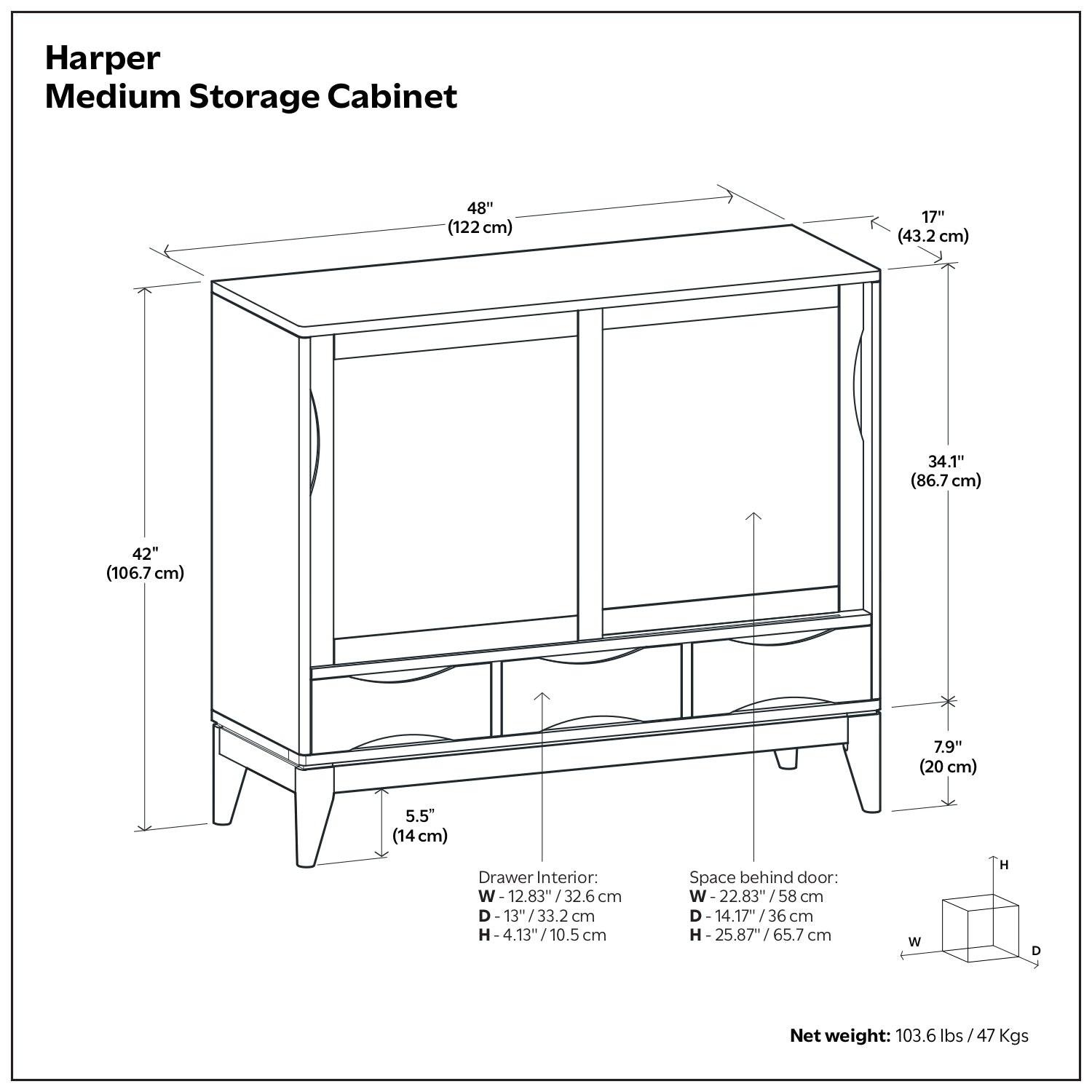 Harper Medium Storage Cabinet for Organized Spaces.