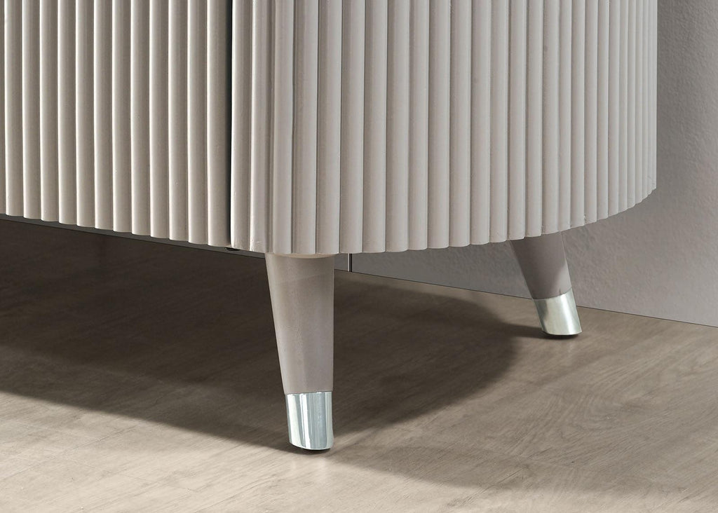 Light Gray Nightstand with Dovetail Drawers.