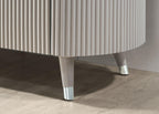 Light Gray Nightstand with Dovetail Drawers.