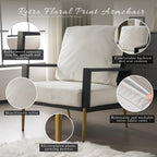Mid-Century Modern Armchair - White Velvet and Gold Legs.
