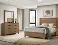 Walnut Chestnut King Size Bed Set With Dresser & Mirror.