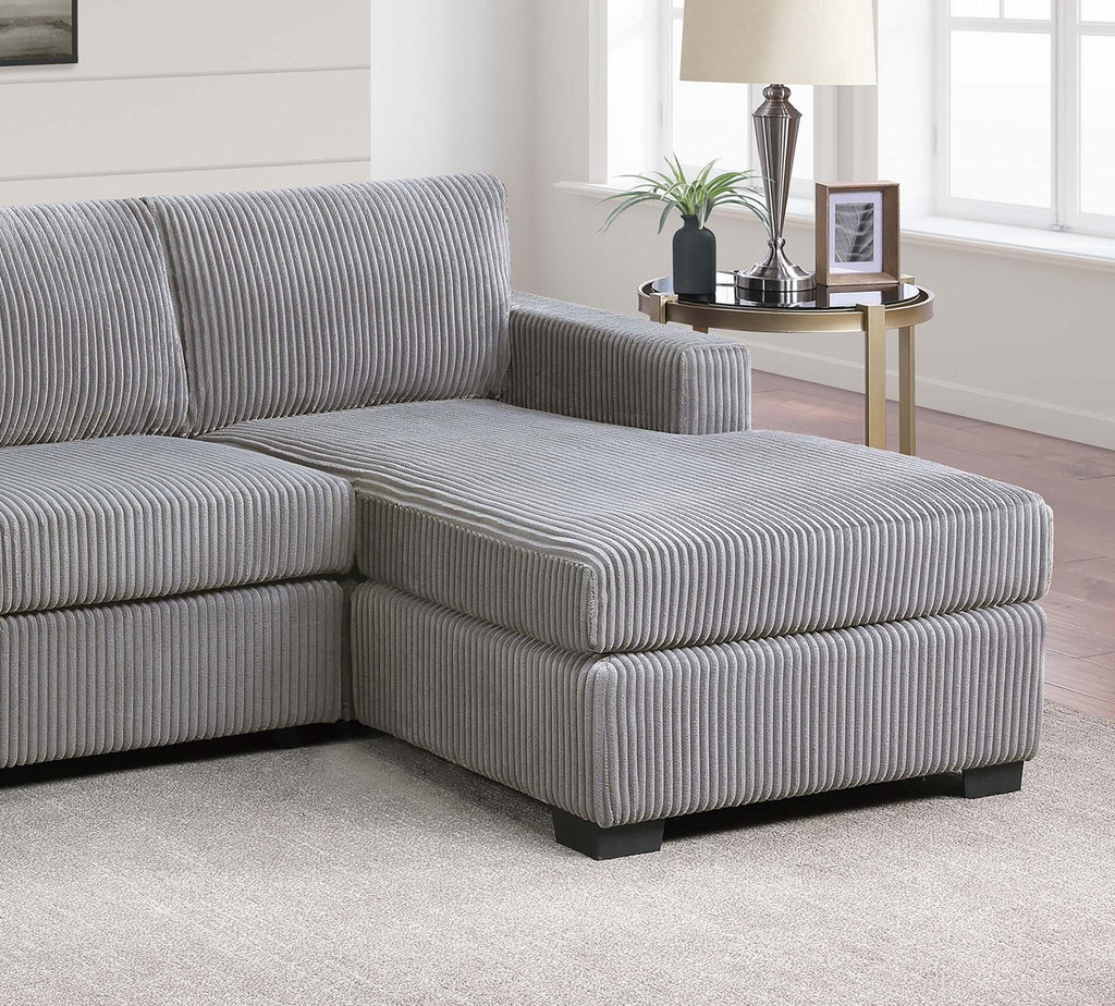 Light Gray L-Shaped Sectional Sofa for Modern Living.