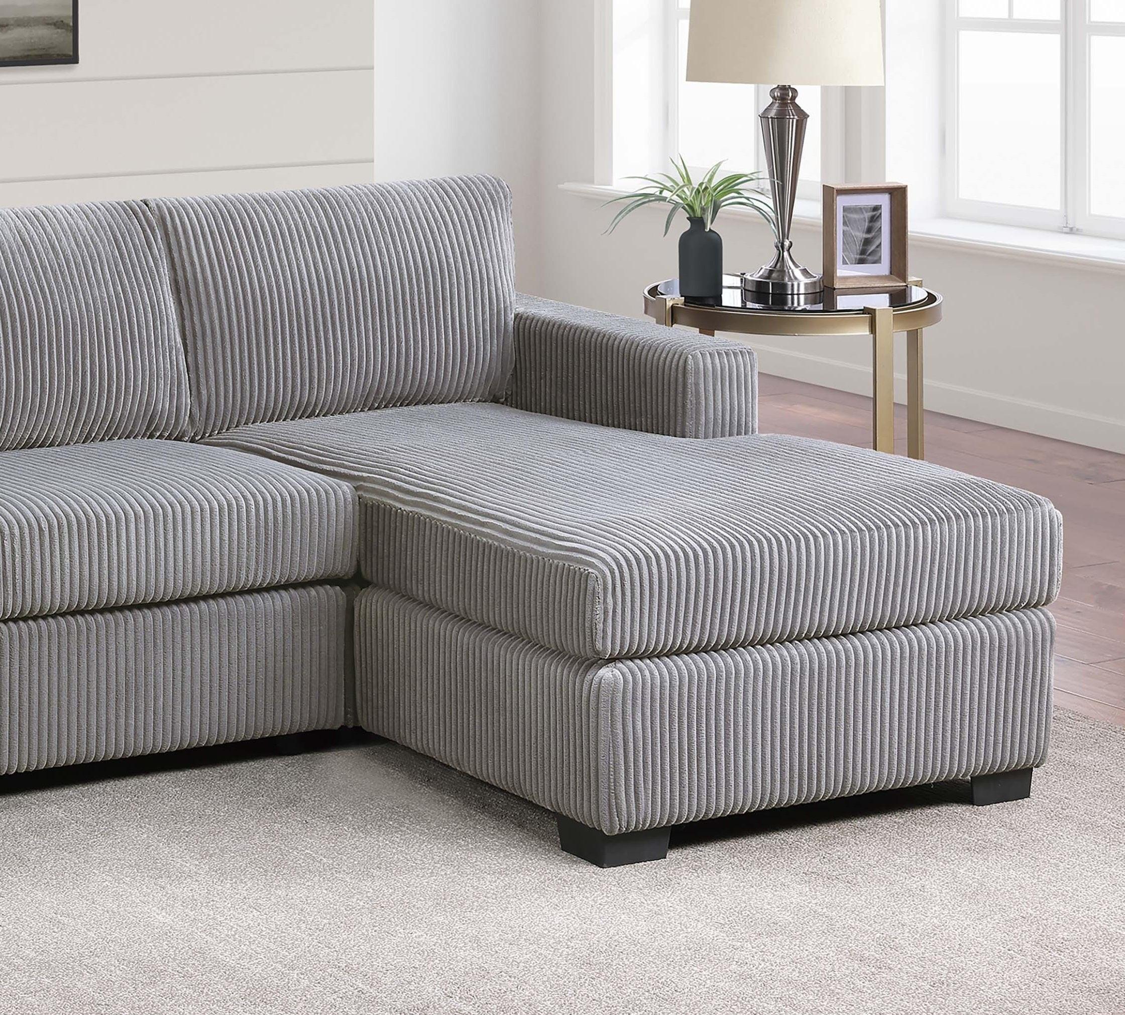 Light Gray L-Shaped Sectional Sofa for Modern Living.