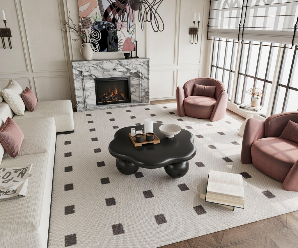 Black Cloud Shaped Coffee Table - Space Saving Design.
