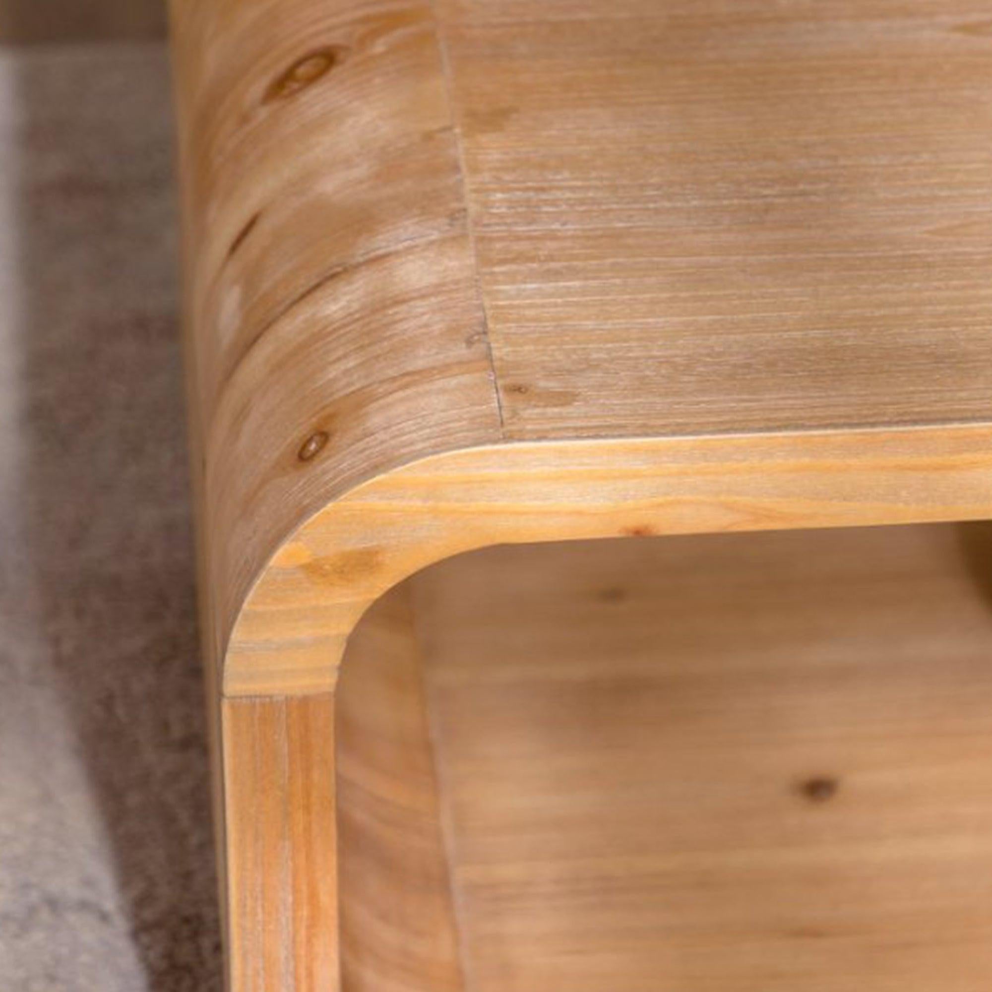 Light Wood Coffee Table with Open Storage for Living Rooms.