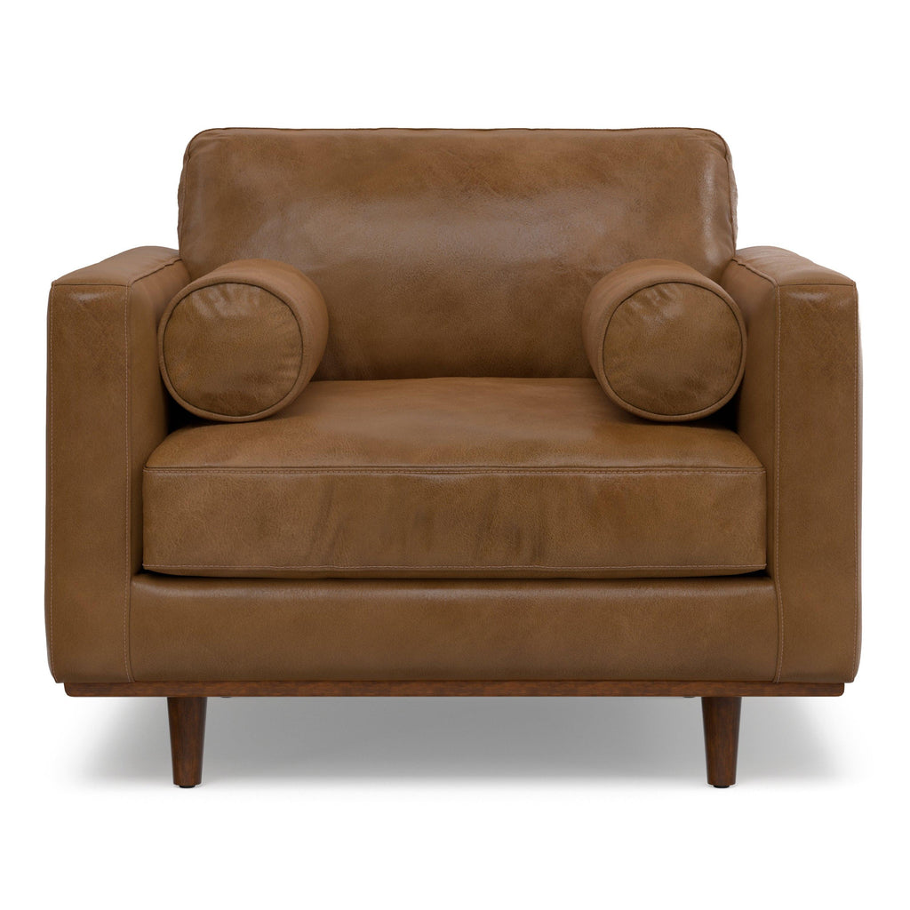 Morrison Mid-Century Modern Leather Arm Chair.