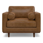 Morrison Mid-Century Modern Leather Arm Chair.