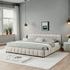 California King Upholstered Bed with Storage Drawer.