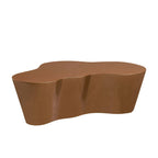 Brown Fiberglass Coffee Table - 50 Inch Unique Shape.