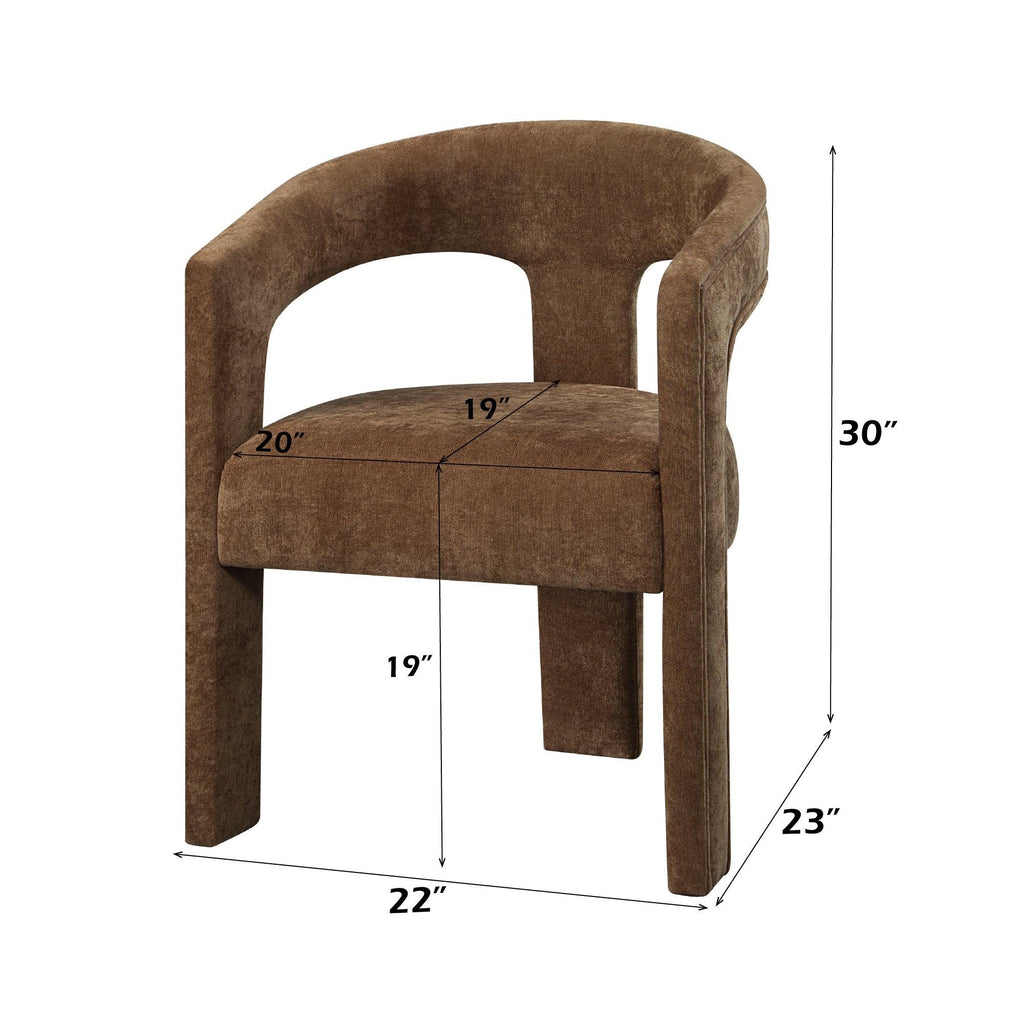 Brown Linen Armchair Set of 2.