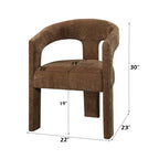 Brown Linen Armchair Set of 2.
