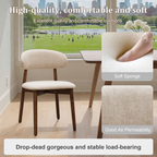 Camel Flannelette Dining Chair Set with Walnut Legs