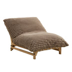 Corduroy sofa chair with plush ribbed cushion and wooden frame, ideal for cozy living room seating and modern interiors.