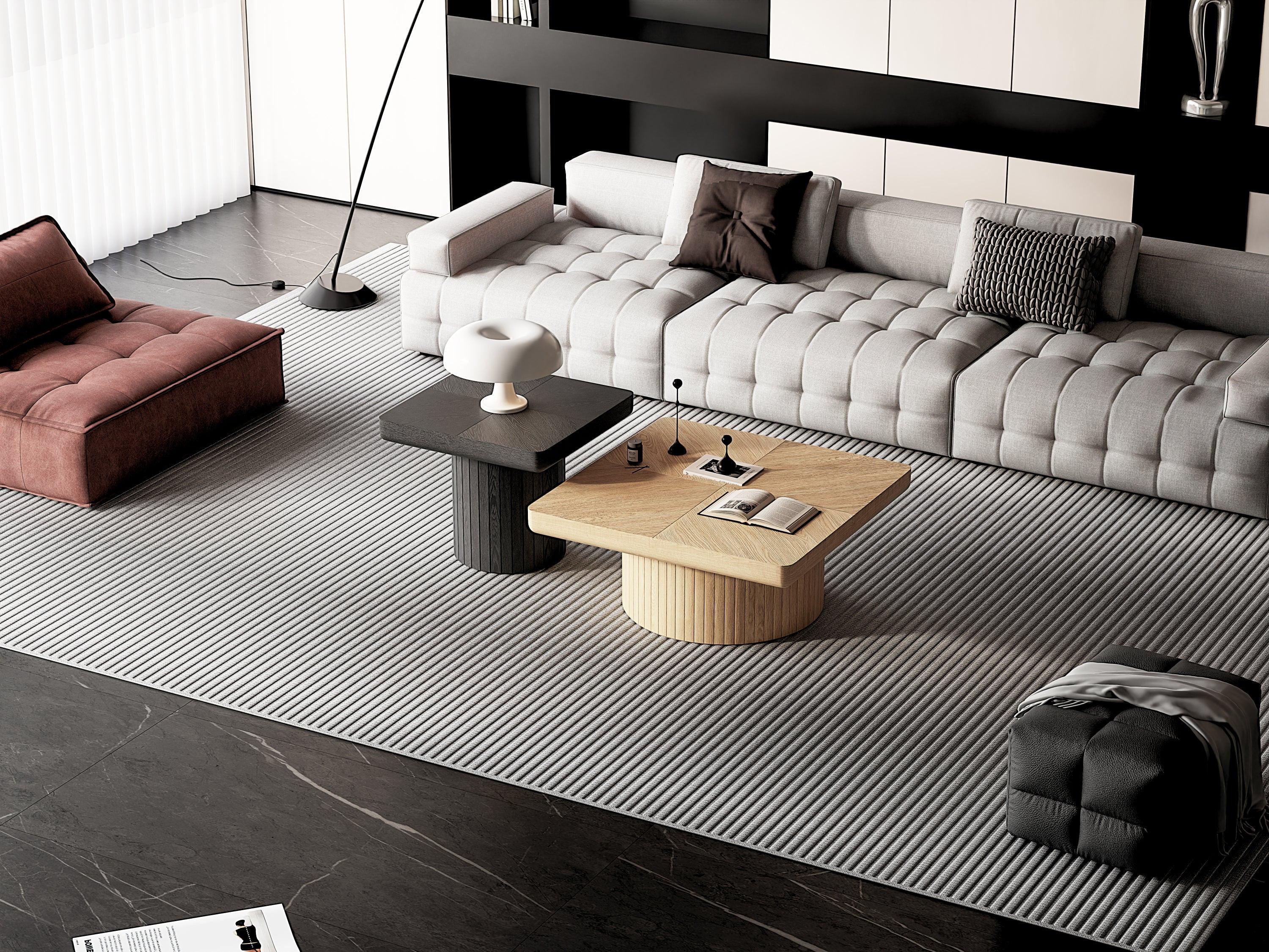 Modern Wood Nesting Coffee Table Set for Living Room.