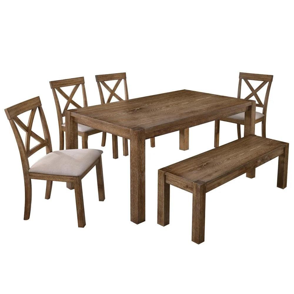 Transitional Wood Dining Bench for Entryway or Dining Room.