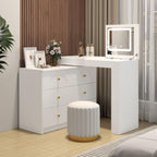 Vanity Desk with Mirror and Lights - Flip-Top Makeup Table.