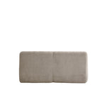 Back view of compact beige memory foam 2-seater sofa with smooth chenille fabric, designed for easy placement and transport.