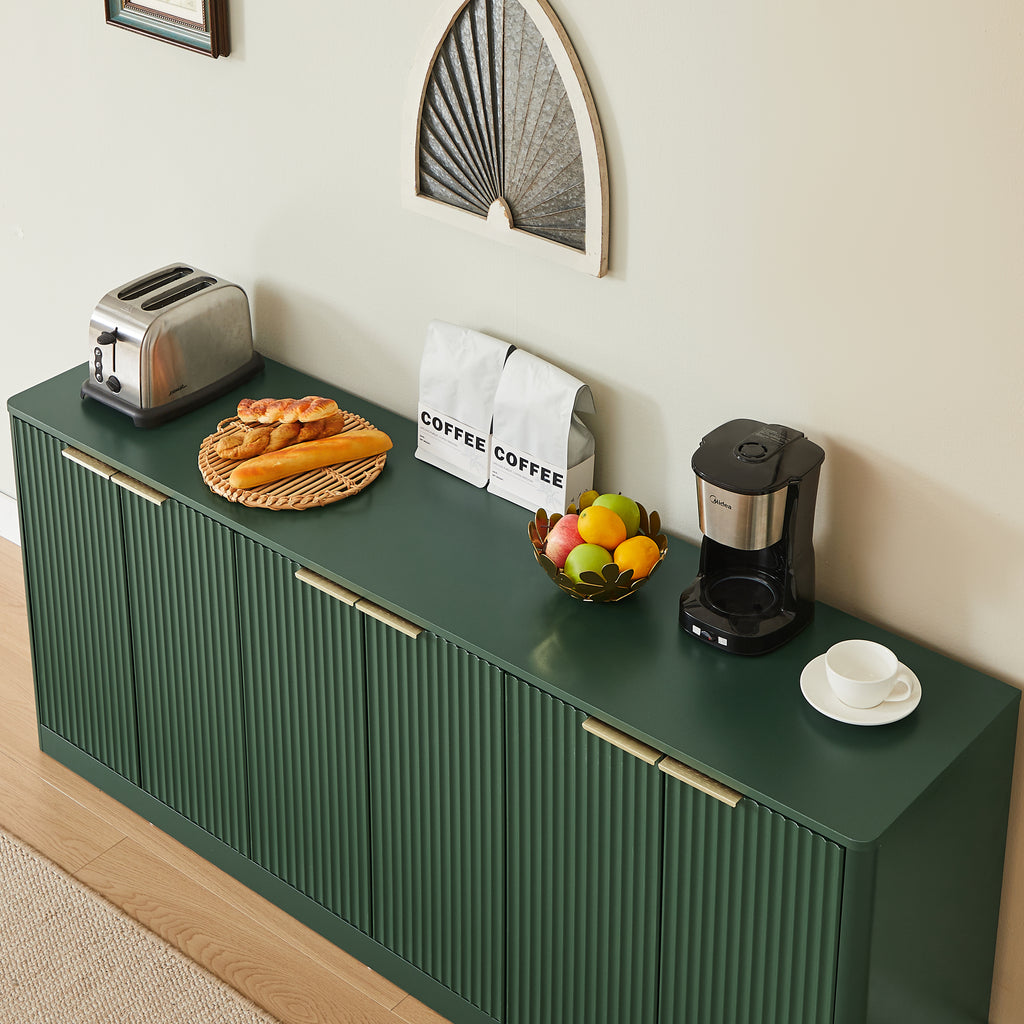 67 Inch Wavy Sideboard Storage Cabinet - Green