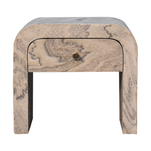 Nouveau Nightstand, 1-Drawer, Marble.