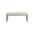 Morgan 48-Inch Natural Wood Dining Bench with Tufted Upholstery