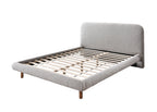 Cleo Gray Boucle Queen Bed with Upholstered Headboard