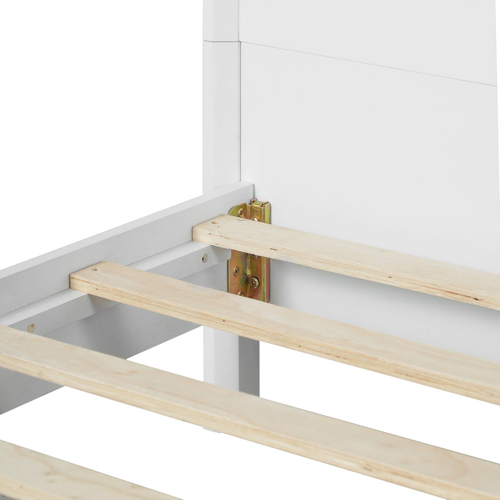 Pine Solid Wood King Size Bed - No Box Spring Needed.