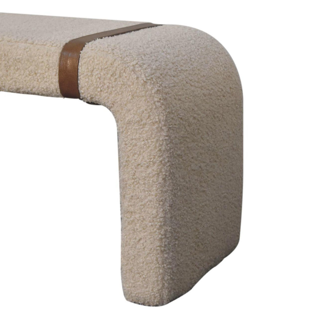 Leather Strap Bench - Handmade Solid Wood Design.