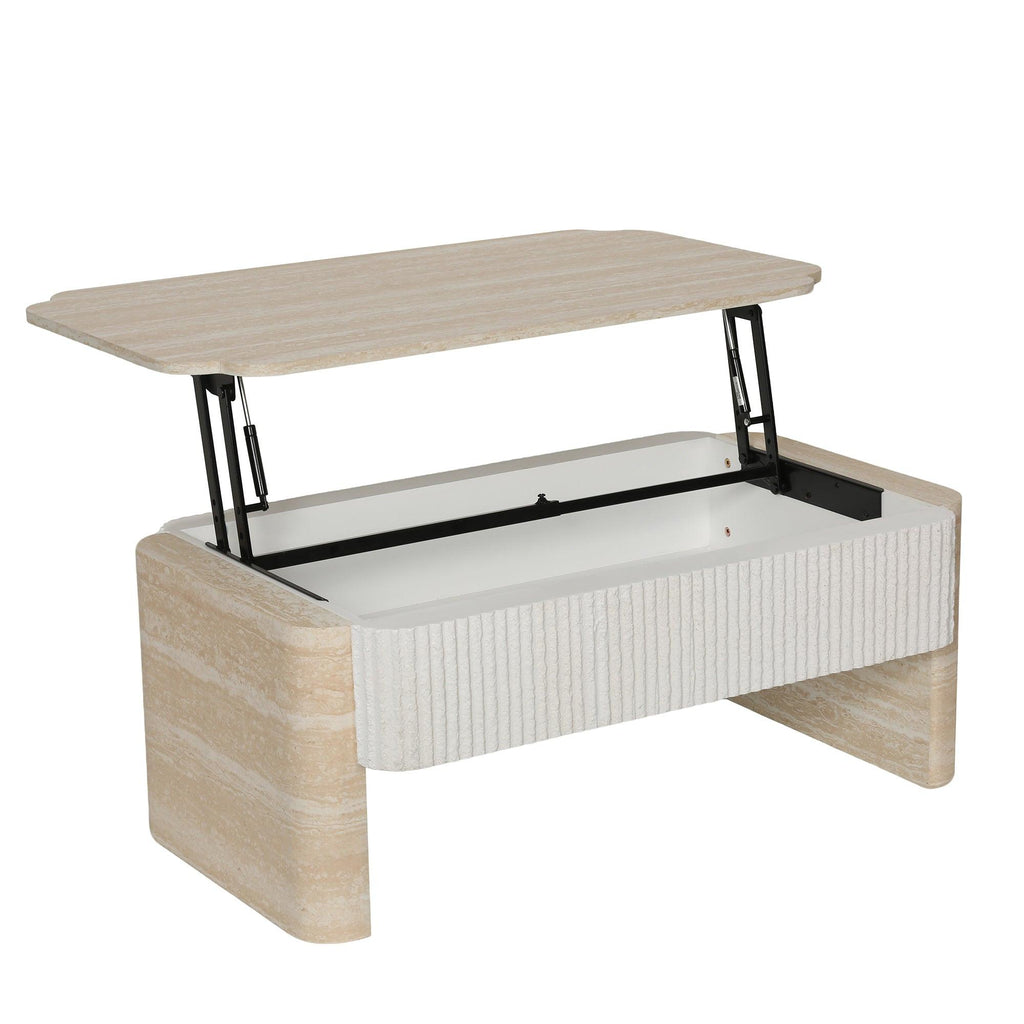 Lift Top Coffee Table with Hidden Storage for Small Spaces.