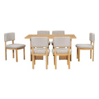 TREXM Farmhouse Wood Dining Table Set for 6 with Chairs.