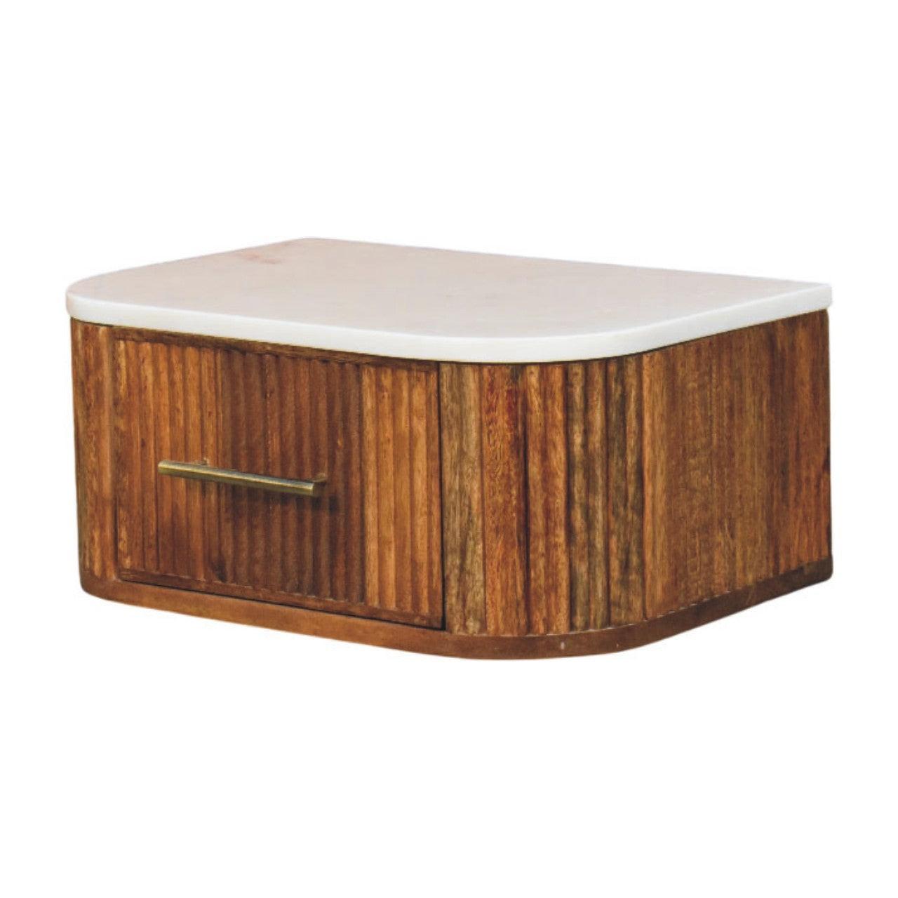 Solid Wood Wall-Mounted Bedside Table - Beaumont Design.