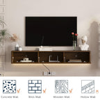 Floating TV Stand with LED Lights for Living Room.