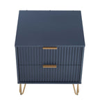 Dumbo 20' Fluted Nightstand in Midnight Blue (2-Drawer)