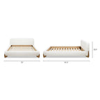 Alpine Platform Bed Queen in Ivory White Boucle.