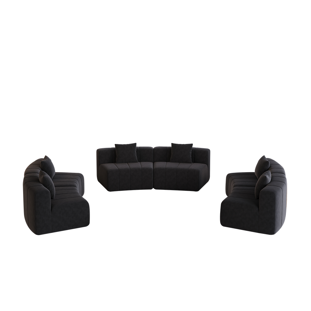 Curved Sectional Sofa with 6 Pillows for Any Room.