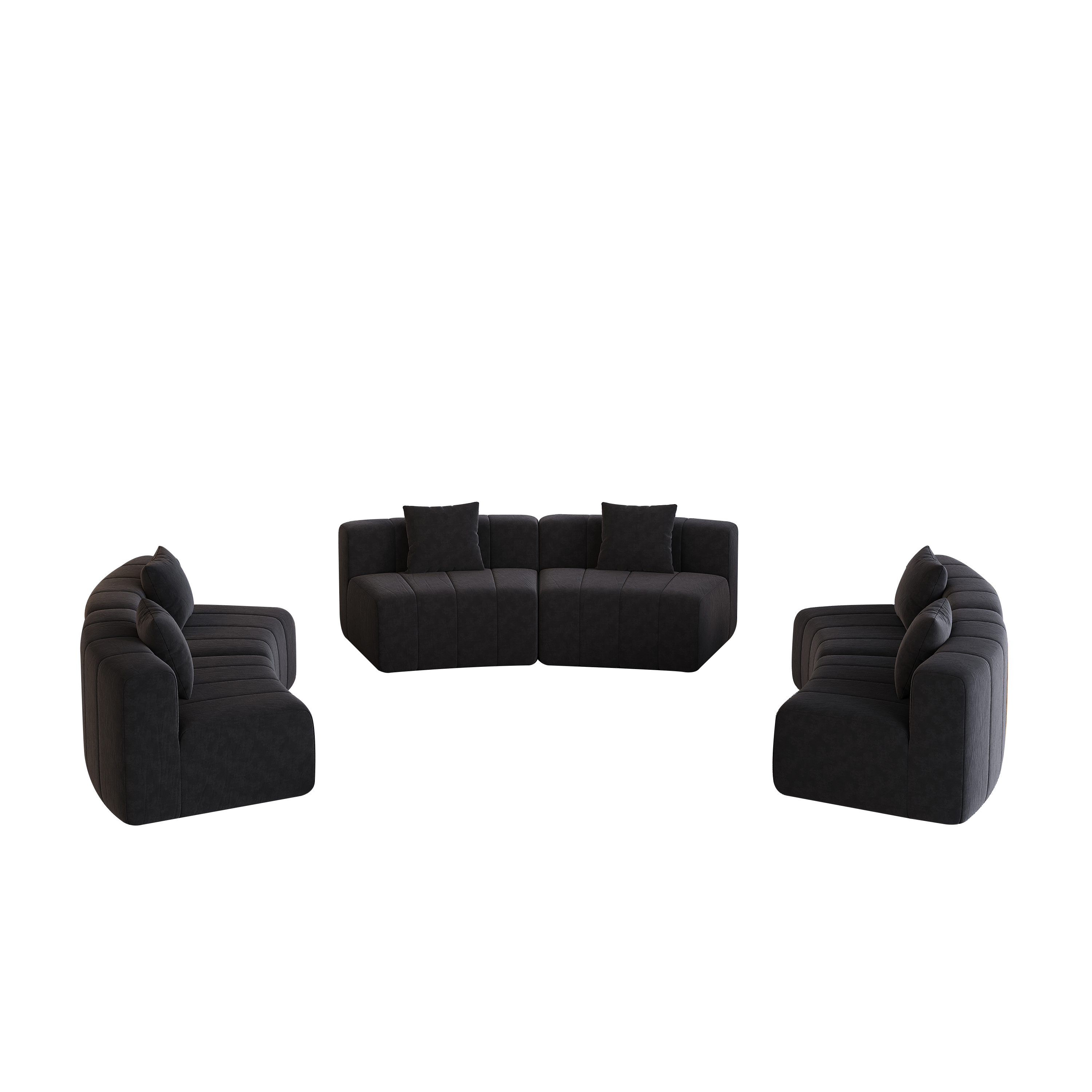 Curved Sectional Sofa with 6 Pillows for Any Room.
