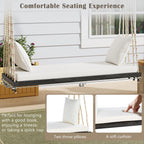 TOPMAX Wooden Swing Chair for Garden and Patio.