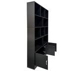 70.87' Tall Bookshelf with 10 Cubes and Cabinet.