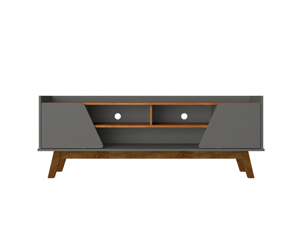 Marcus 63' TV Stand in Dark Sage Gray and Brown