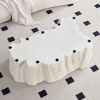 Sturdy Unique Shape Coffee Table - Beige Fiberglass Design.