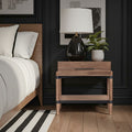 Tranquility 26-Inch Walnut Wood Nightstand with Antique Bronze Hardware